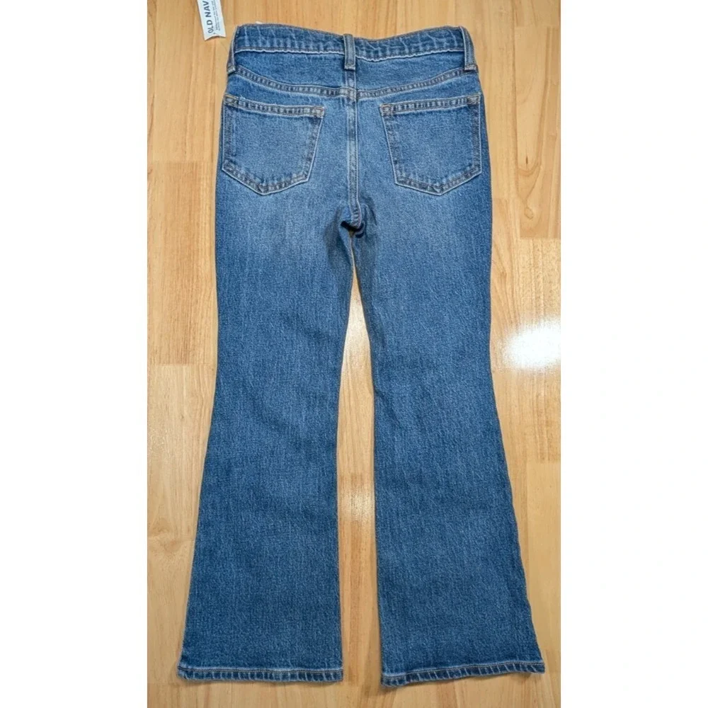 Old Navy Girls Size 8 Flare Jeans NWT High Rise Distressed Blue